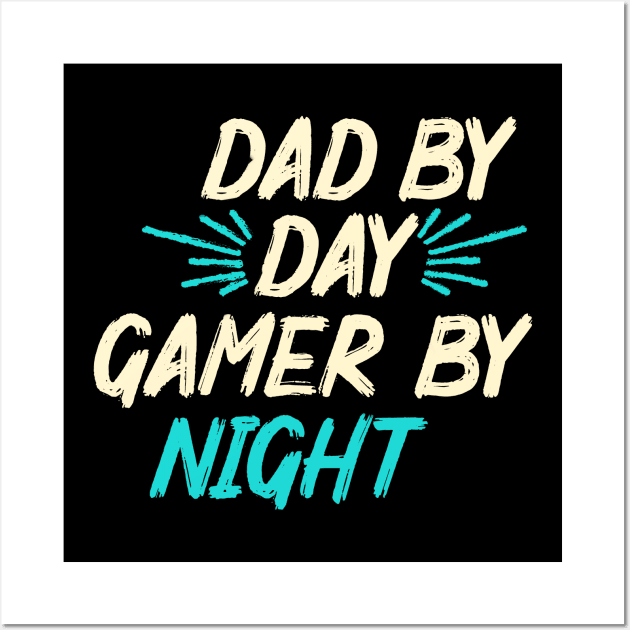 Gamer Dad Gaming Dad Men Wall Art by Foxxy Merch